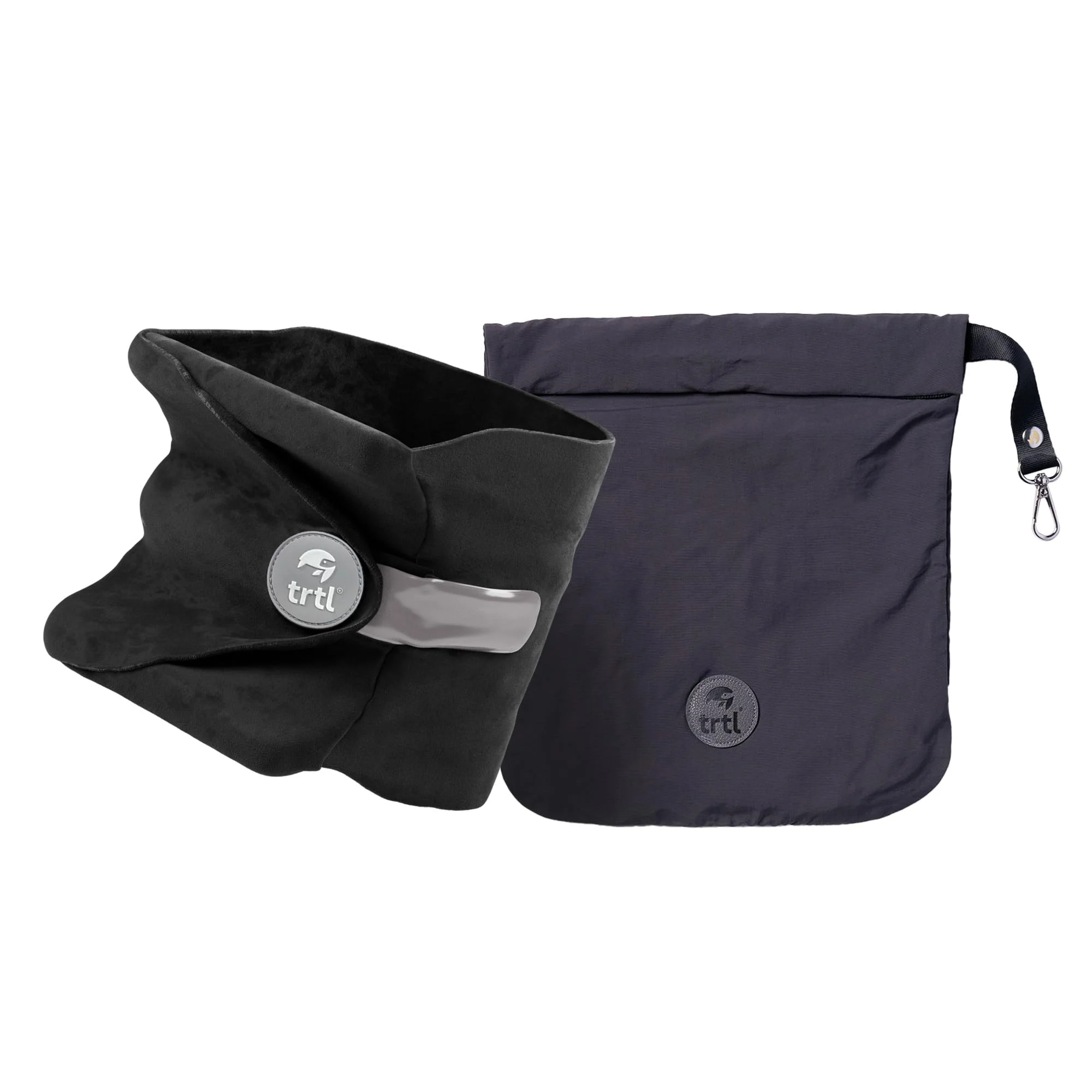 Partner Travel Pillow or Compact Blanket Black Trtl travel neck pillow with compact storage pouch