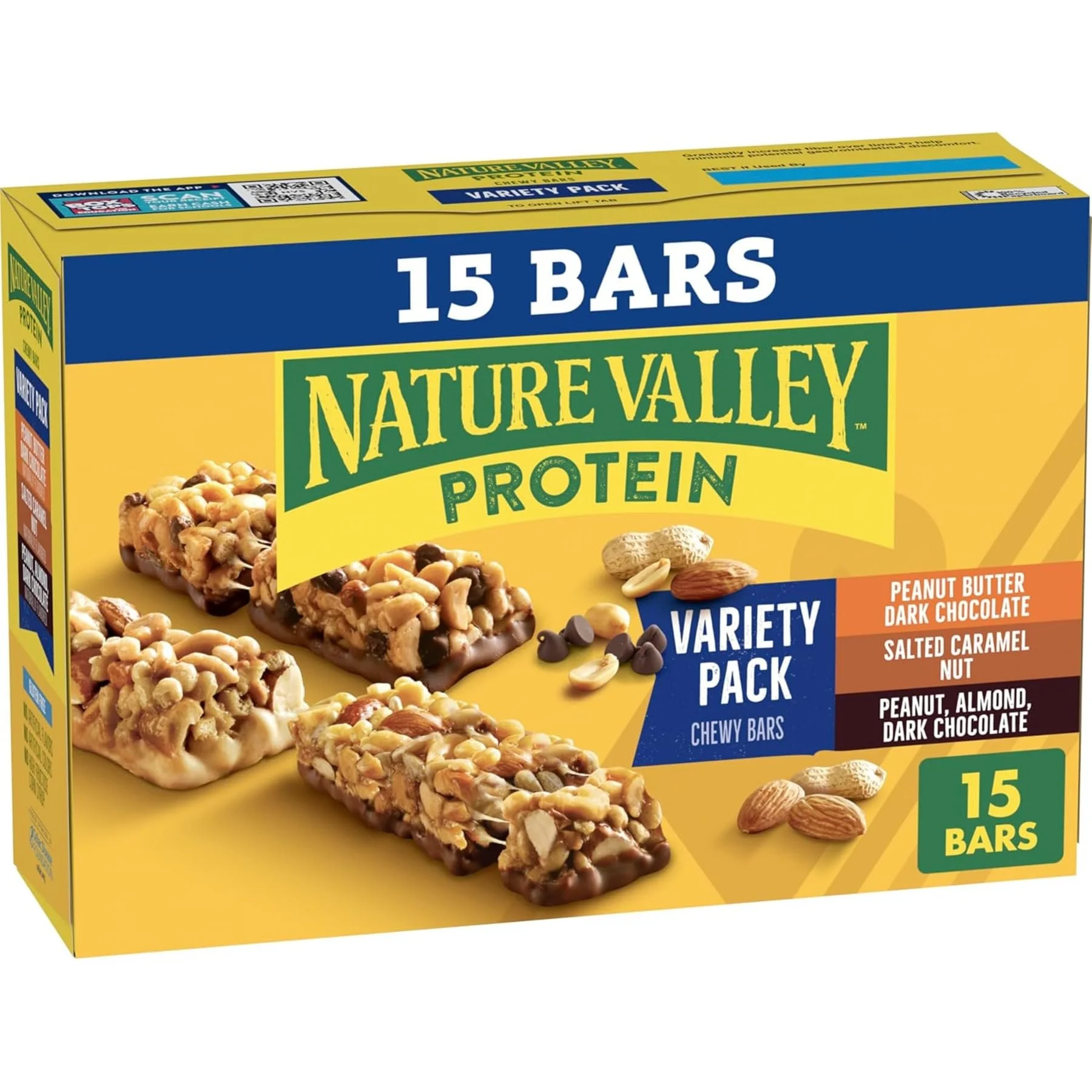 Protein or Granola Snack Bars Nature Valley protein bar variety pack with 15 snack bars